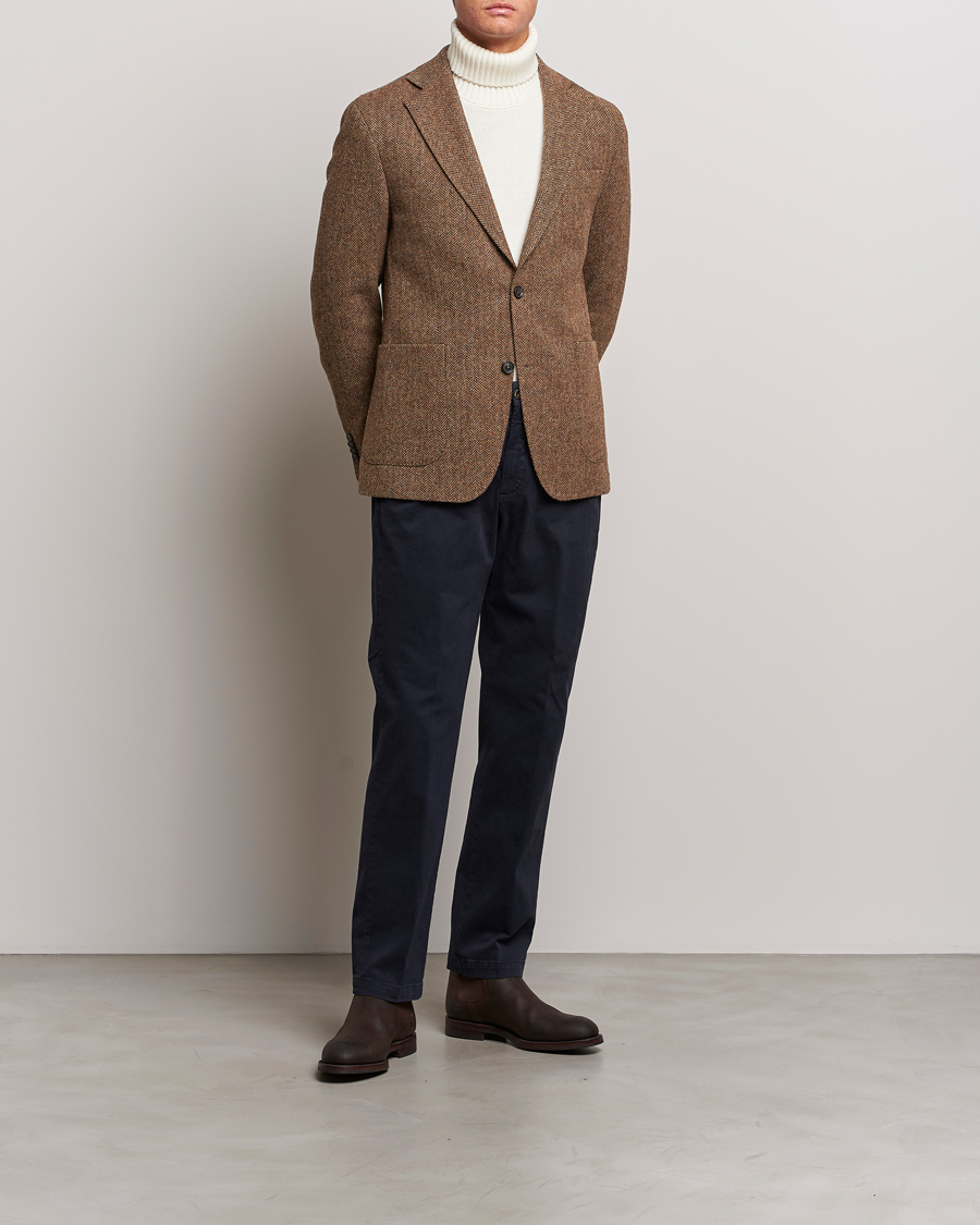 Heren | Blazers | Oscar Jacobson | Fogerty Moon Herringbone Tweed Blazer Beige