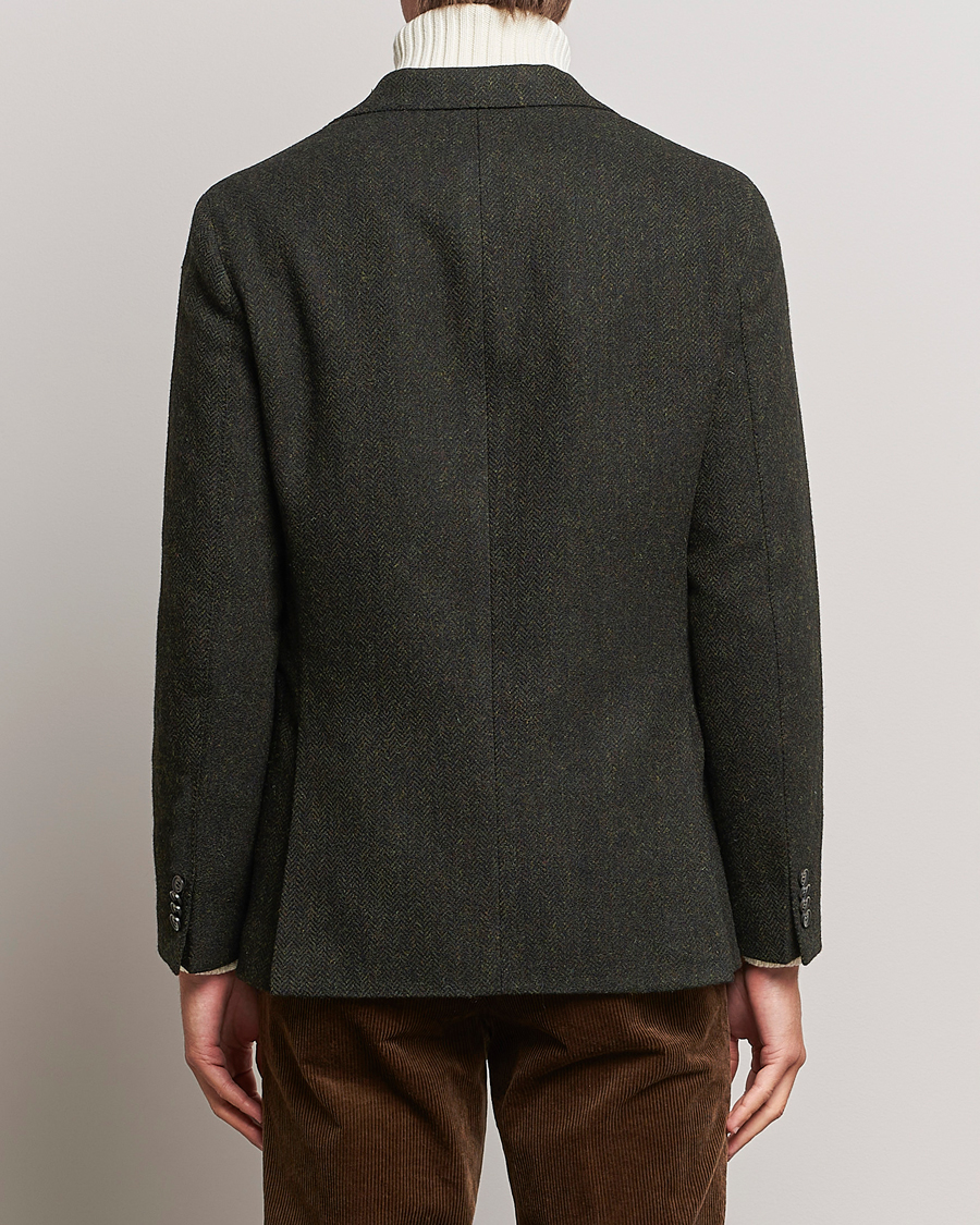 Heren | Blazers | Oscar Jacobson | Fogerty Moon Herringbone Tweed Blazer Green