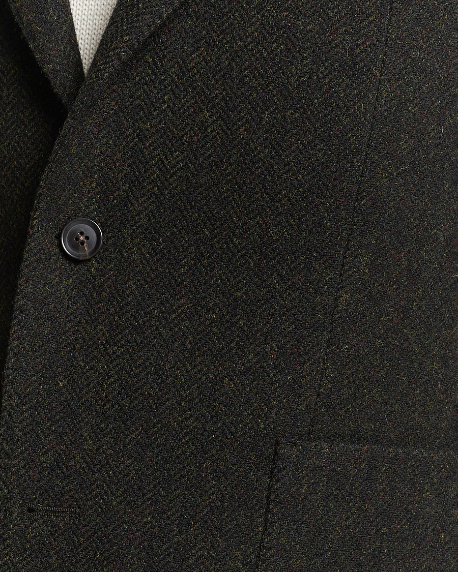 Heren | Blazers | Oscar Jacobson | Fogerty Moon Herringbone Tweed Blazer Green