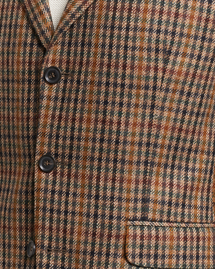 Heren | Blazers | Oscar Jacobson | Eizer Houndstooth Wool/Cashmere Blazer Brown