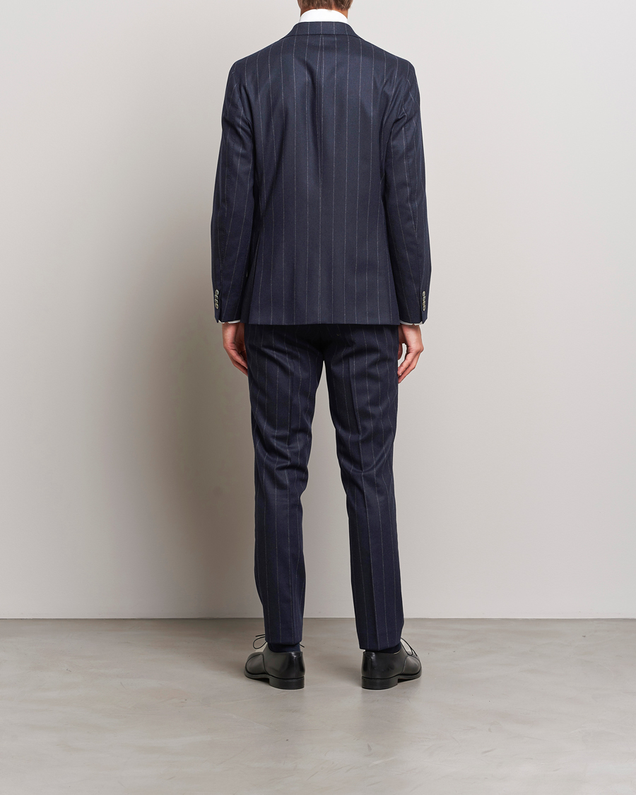 Heren | Pakken | Oscar Jacobson | Fogerty Denz Pinstripe Wool Suit Navy