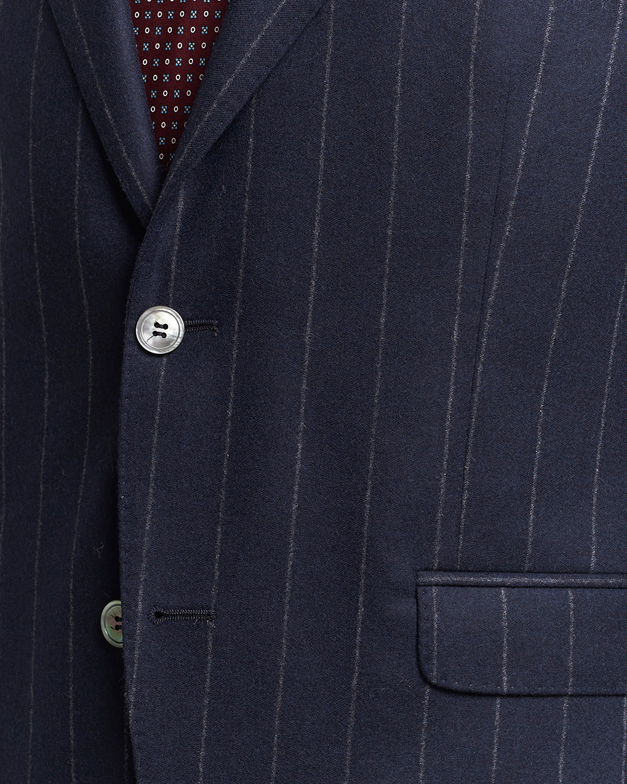 Heren | Pakken | Oscar Jacobson | Fogerty Denz Pinstripe Wool Suit Navy