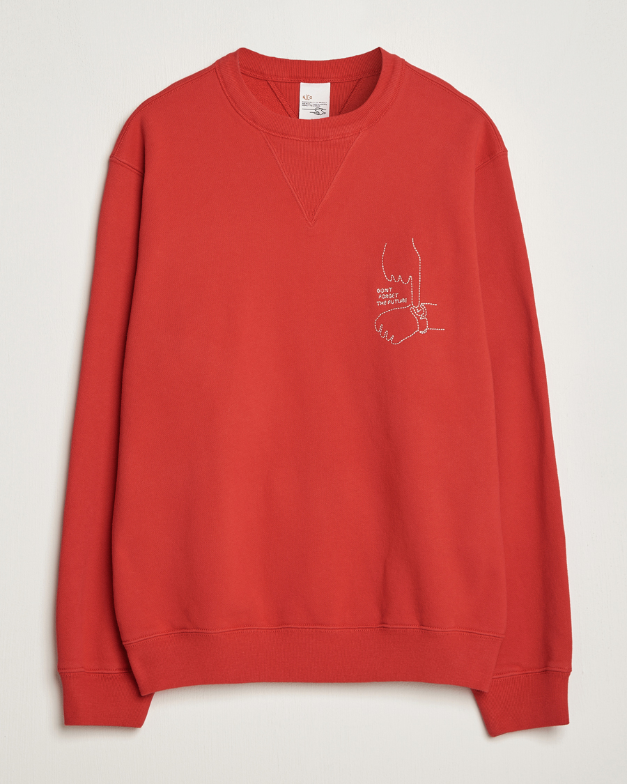 Heren | | Nudie Jeans | Lasse Future Crew Neck Sweatshirt Red Alert