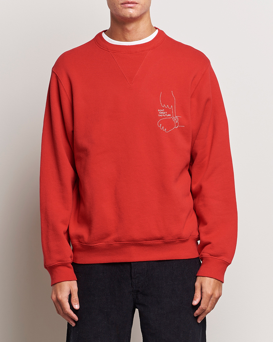 Heren | | Nudie Jeans | Lasse Future Crew Neck Sweatshirt Red Alert