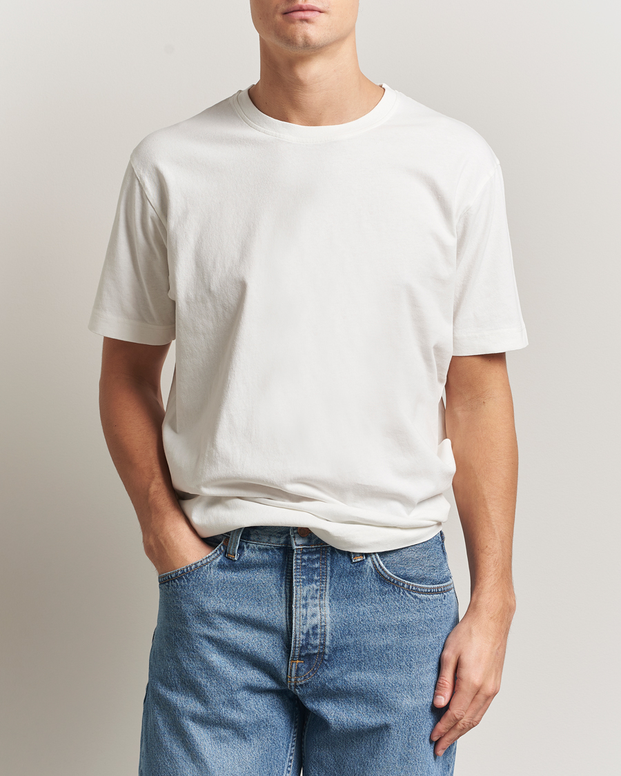Heren | T-shirts | Nudie Jeans | Uno Everyday Crew Neck T-Shirt Chalk White