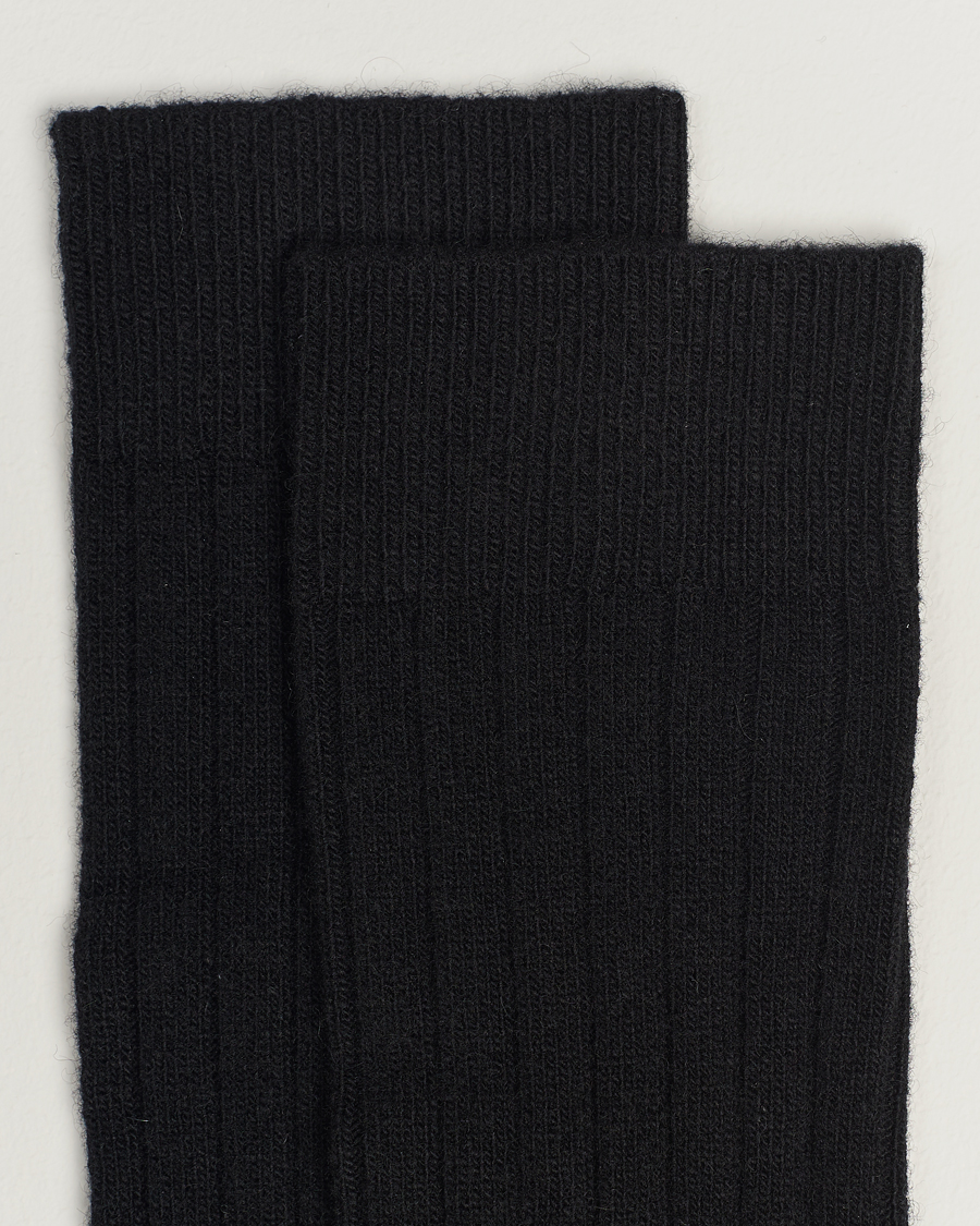 Heren | Ondergoed | Bresciani | Wool/Cashmere Ribbed Socks Black