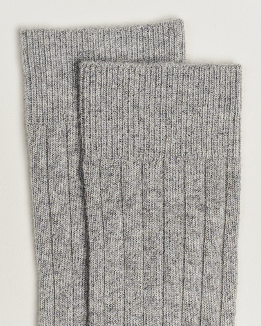 Heren |  | Bresciani | Wool/Cashmerer Ribbed Socks Light Grey