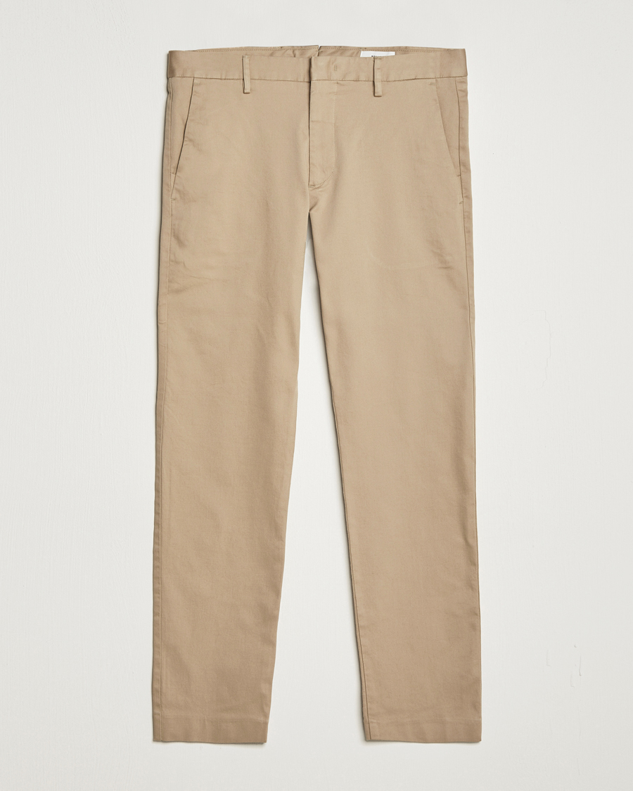 Heren | Broeken | NN07 | Theo Regular Fit Stretch Chinos Khaki