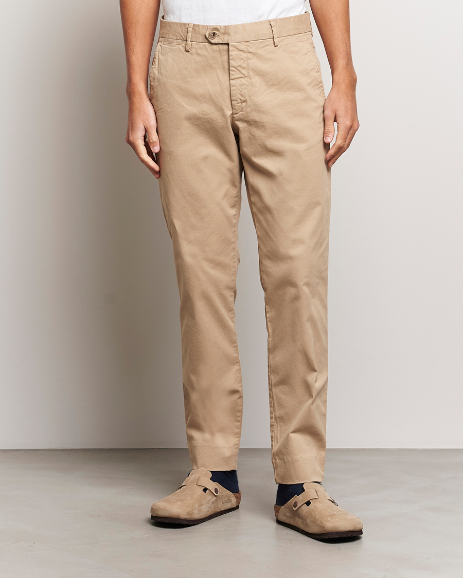 Heren | Chino's | NN07 | Wilhelm Regular Fit Stretch Chinos Khaki