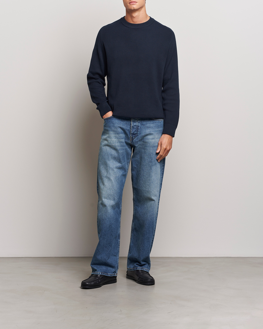 Heren | Truien | NN07 | Kevin Cotton Knitted Sweater Navy Blue