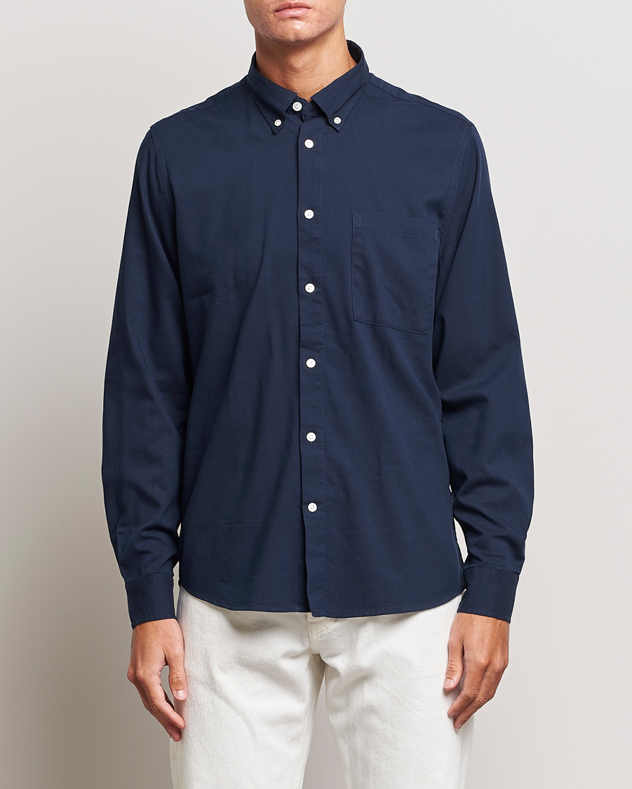 Heren | NN07 | NN07 | Arne Tencel Shirt Navy Blue