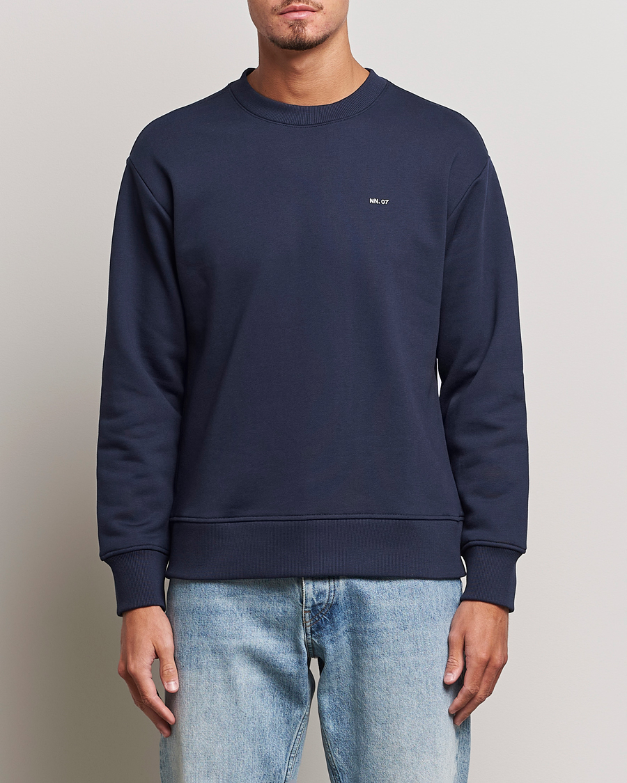 Heren | Sweatshirts | NN07 | Briggs Logo Crew Neck Sweatshirt Navy Blue
