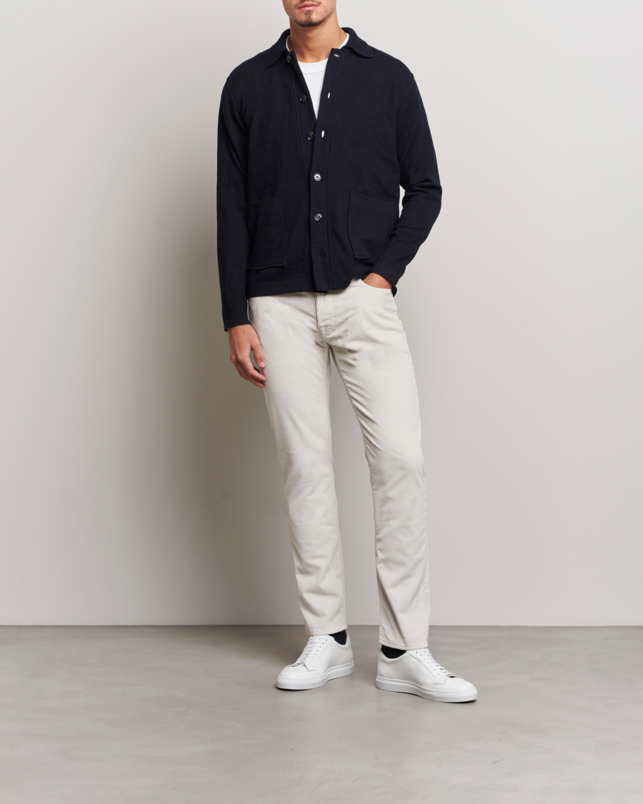 Heren | Broeken | Jacob Cohën | Bard 5-Pocket Medium Corduroy Trousers Off White