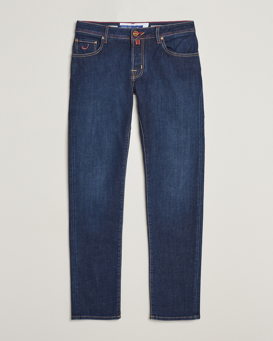 Heren | Jeans | Jacob Cohën | Nick Venice Slim Fit Stretch Jeans Dark Blue