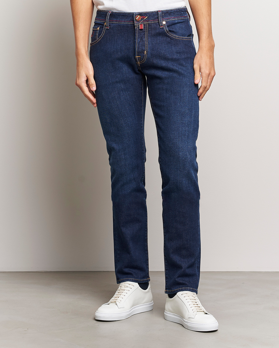Heren | Jeans | Jacob Cohën | Nick Venice Slim Fit Stretch Jeans Dark Blue
