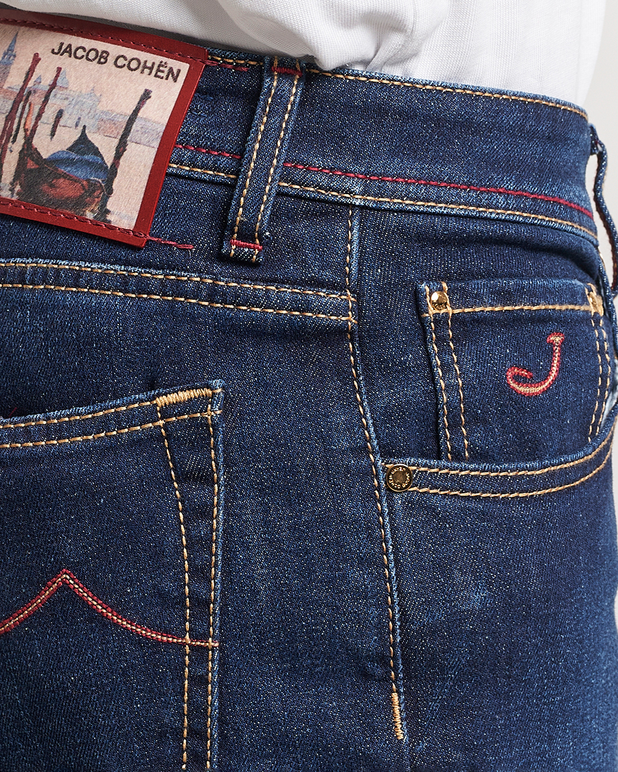 Heren | Jeans | Jacob Cohën | Nick Venice Slim Fit Stretch Jeans Dark Blue