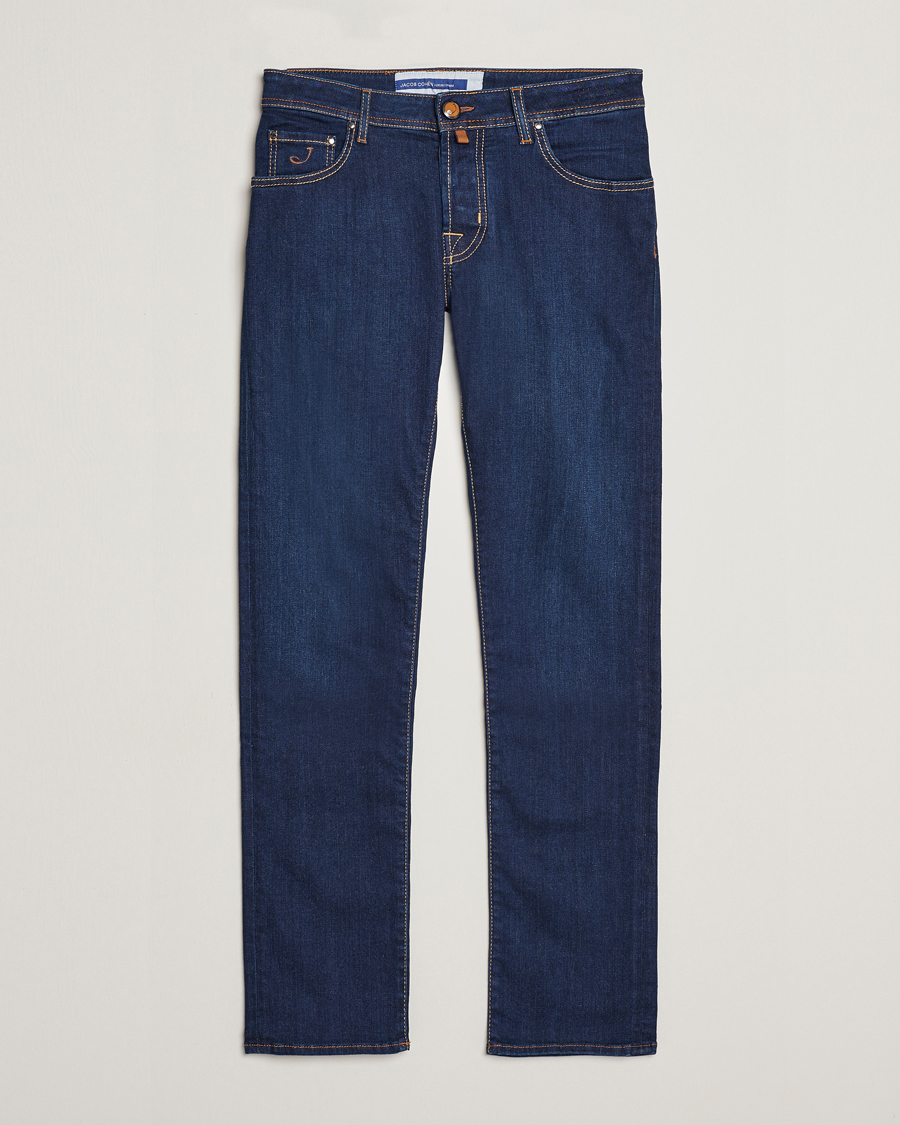 Heren | Jeans | Jacob Cohën | Nick Slim Fit Stretch Jeans Mid Blue