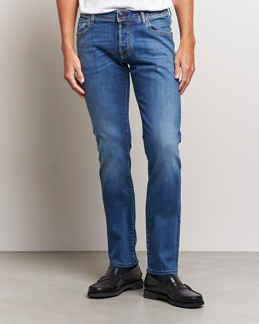 Heren | Jeans | Jacob Cohën | Nick Slim Fit Stretch Jeans Blue