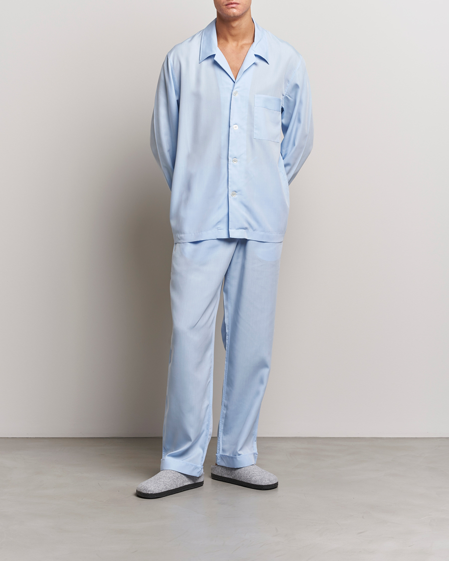 Heren | Pyjama's en gewaden | CDLP | Long Sleeve Pyjama Shirt Sky Blue