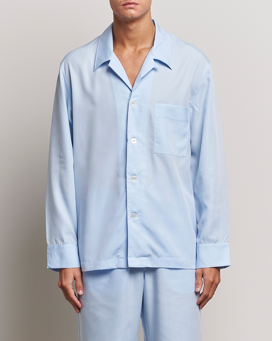 Heren | Pyjama's en gewaden | CDLP | Long Sleeve Pyjama Shirt Sky Blue