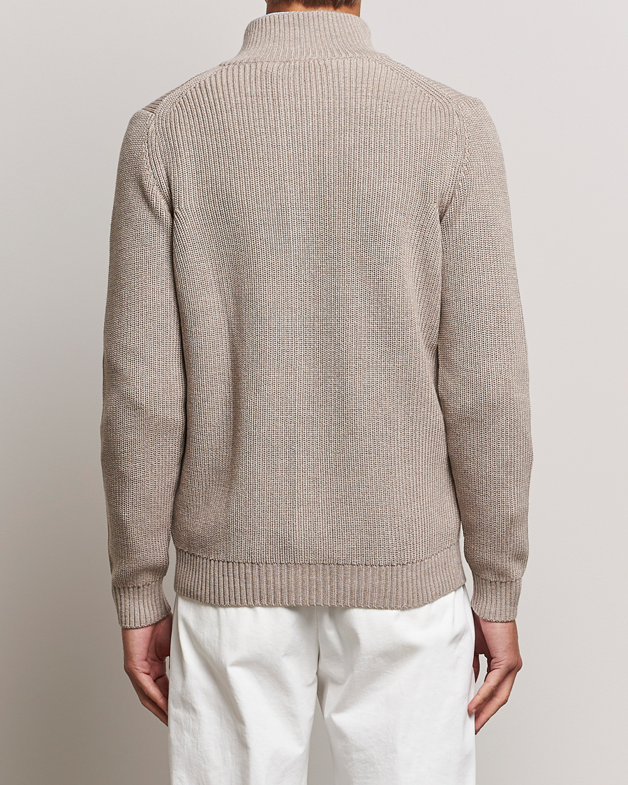Heren | Truien | Stenströms | Half Card Heavy Merino Cardigan Beige