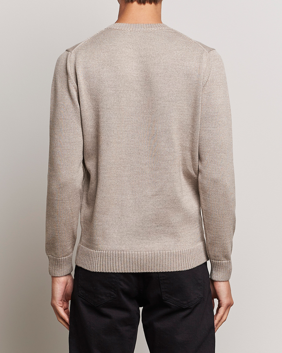 Heren | Truien | Stenströms | Chunky Merino Crew Neck Beige