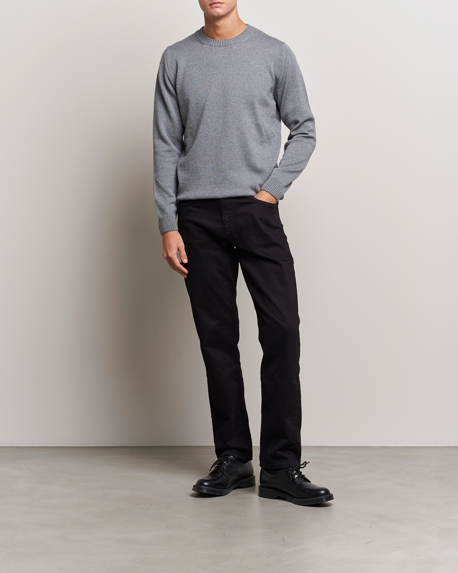 Heren | Truien | Stenströms | Chunky Merino Crew Neck Grey