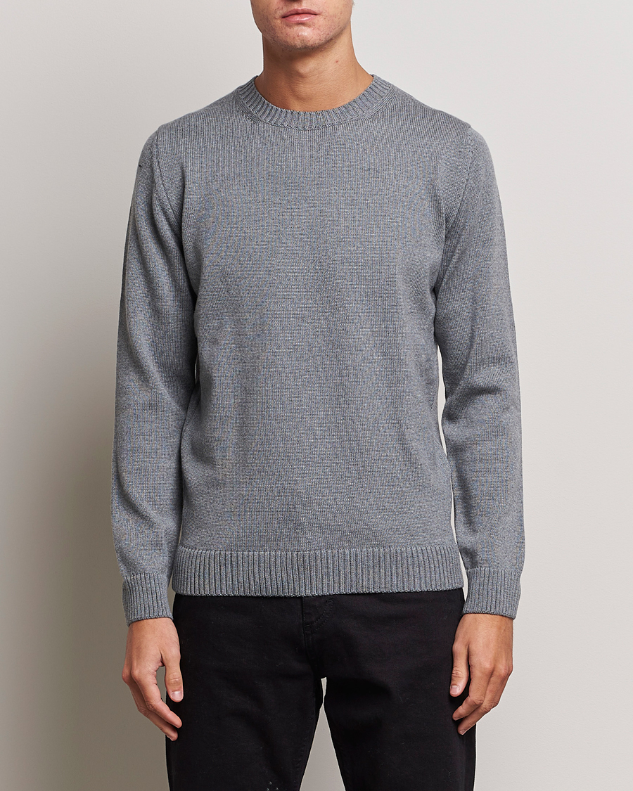 Heren | Stenströms | Stenströms | Chunky Merino Crew Neck Grey