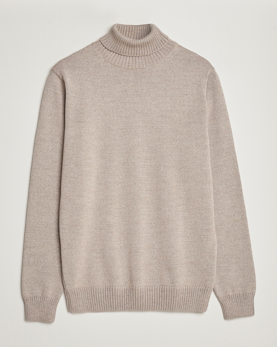 Heren | Truien | Stenströms | Chunky Merino Rollneck Beige