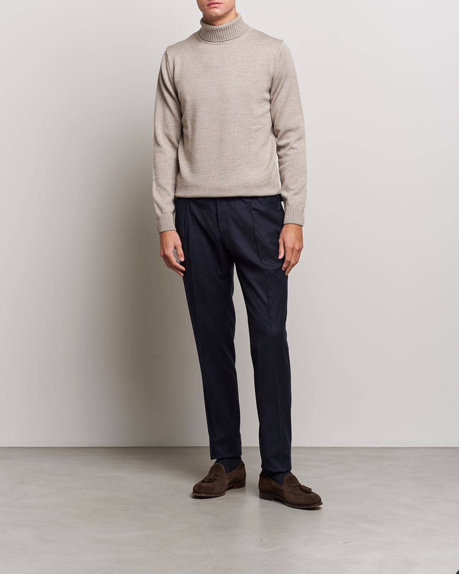 Heren | Truien | Stenströms | Chunky Merino Rollneck Beige