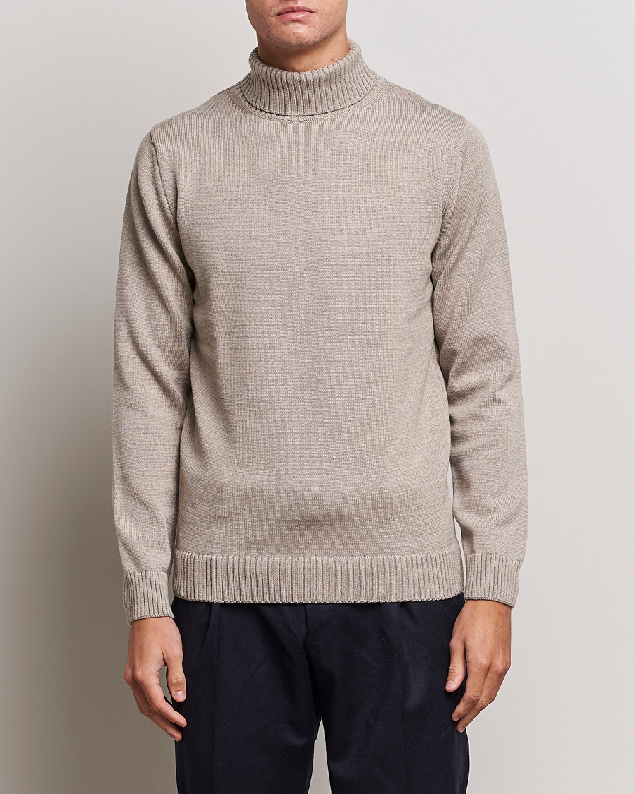 Heren | Truien | Stenströms | Chunky Merino Rollneck Beige