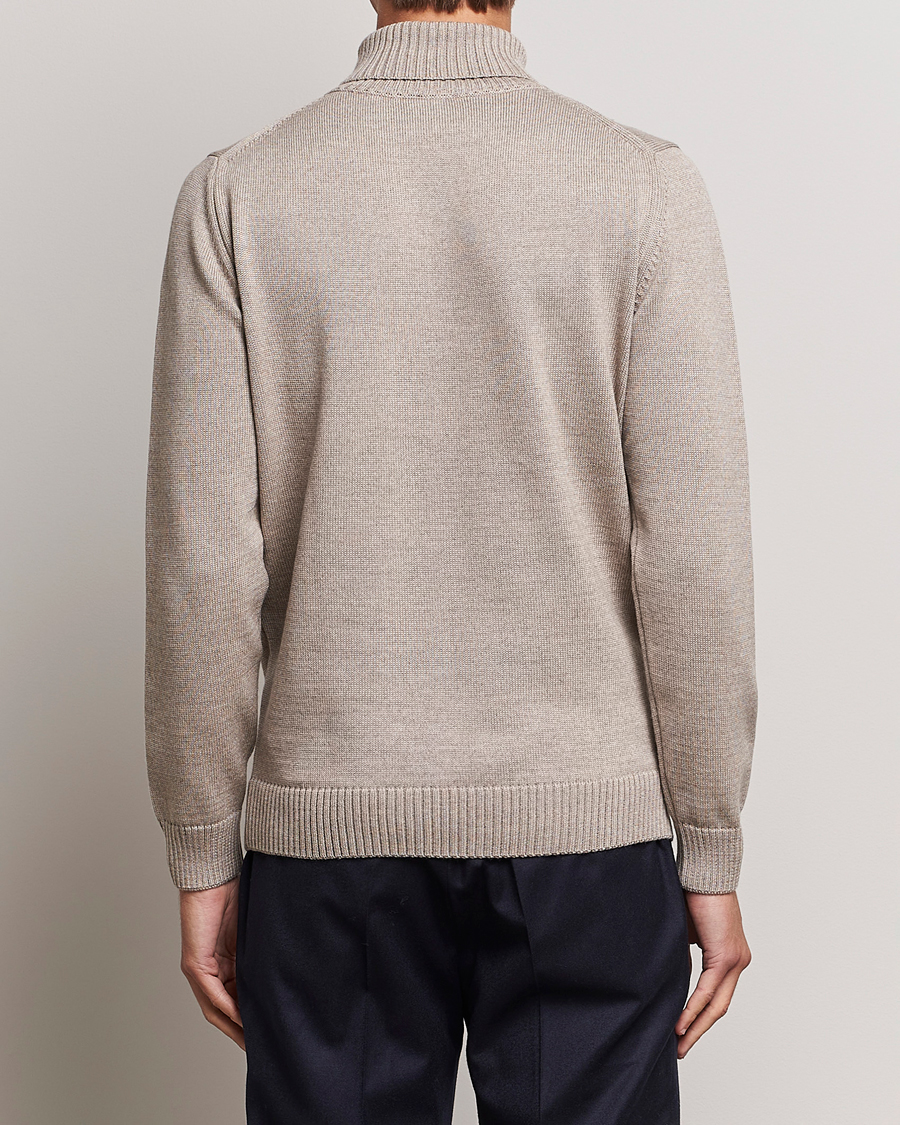 Heren | Truien | Stenströms | Chunky Merino Rollneck Beige