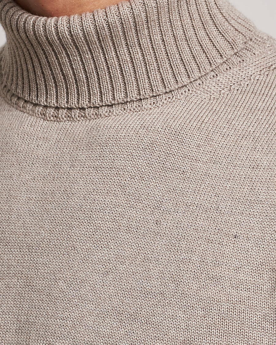 Heren | Truien | Stenströms | Chunky Merino Rollneck Beige
