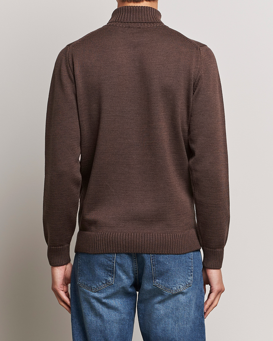 Heren | Truien | Stenströms | Chunky Merino Rollneck Brown