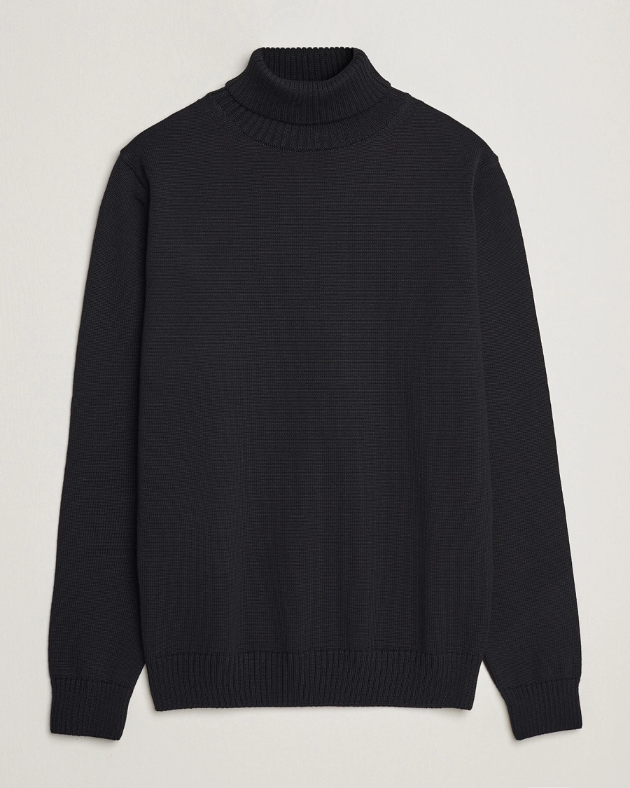 Heren | Truien | Stenströms | Chunky Merino Rollneck Black