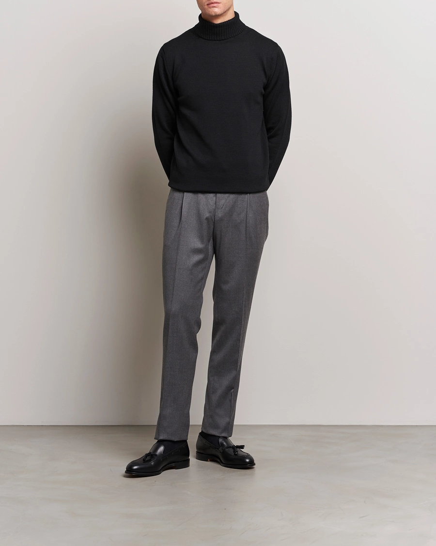 Heren | Truien | Stenströms | Chunky Merino Rollneck Black