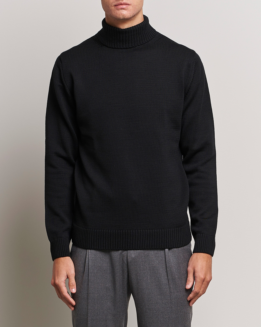Heren | Truien | Stenströms | Chunky Merino Rollneck Black