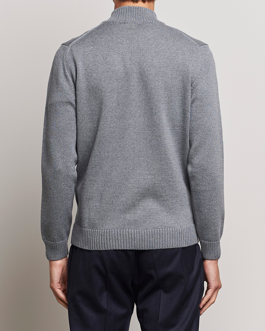Heren | Truien | Stenströms | Chunky Merino Full Zip Cardigan Grey