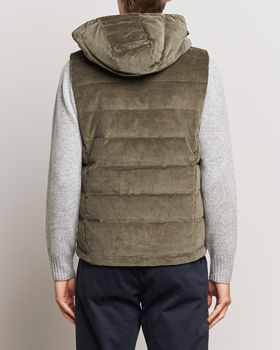 Heren | Jassen | Stenströms | Hooded Corduroy Vest Brown