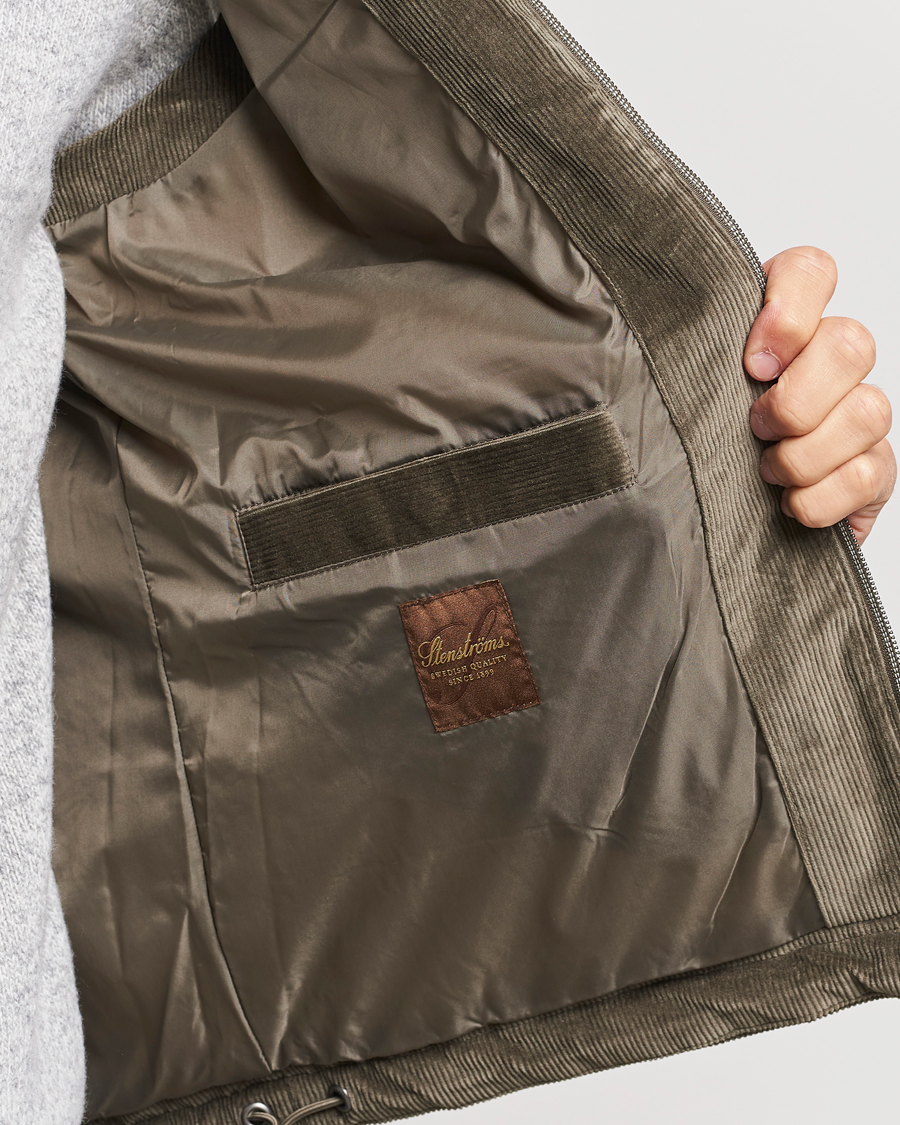 Heren | Jassen | Stenströms | Hooded Corduroy Vest Brown