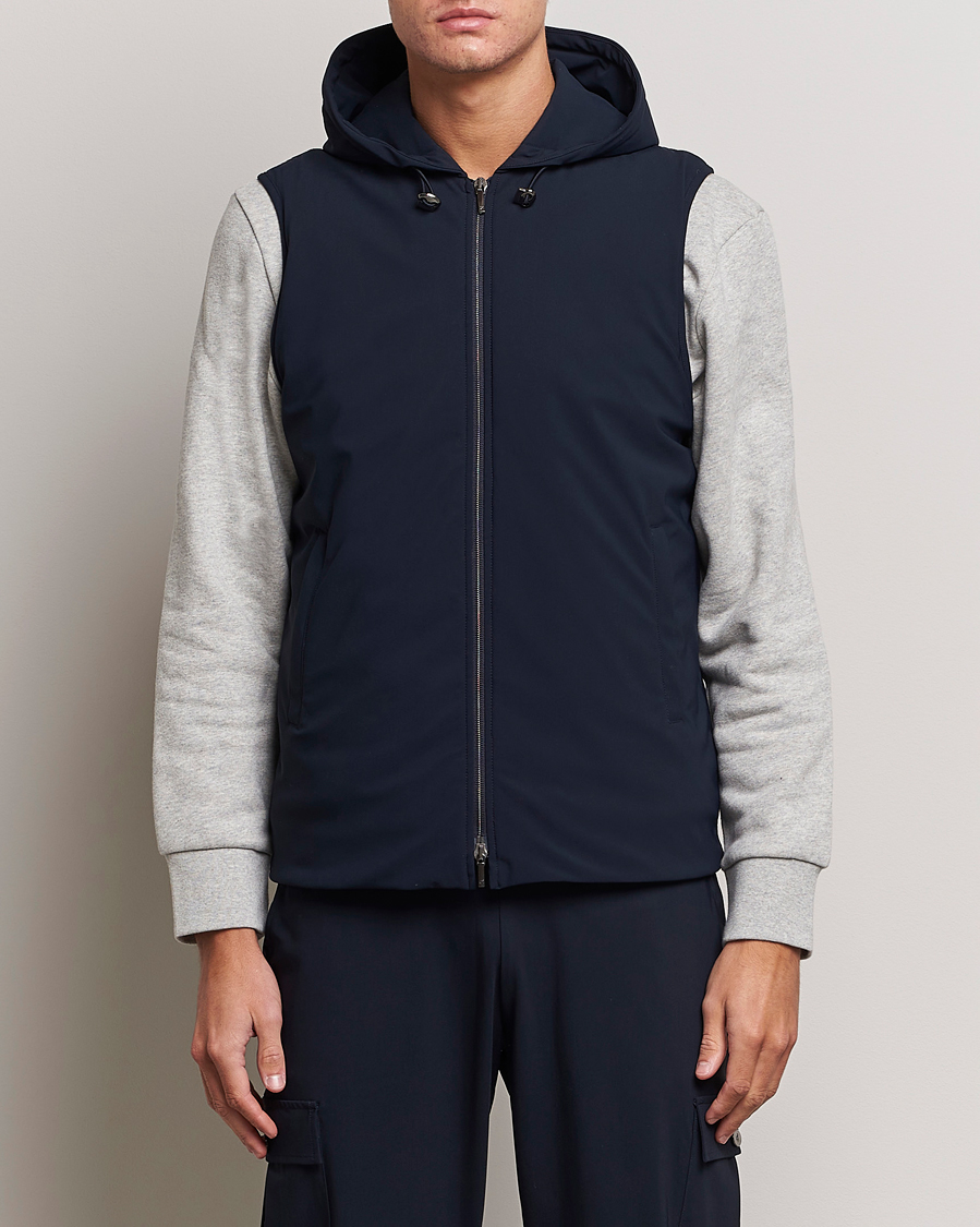 Heren | Stenströms | Stenströms | Active Jersey Leisure Hood Vest Navy