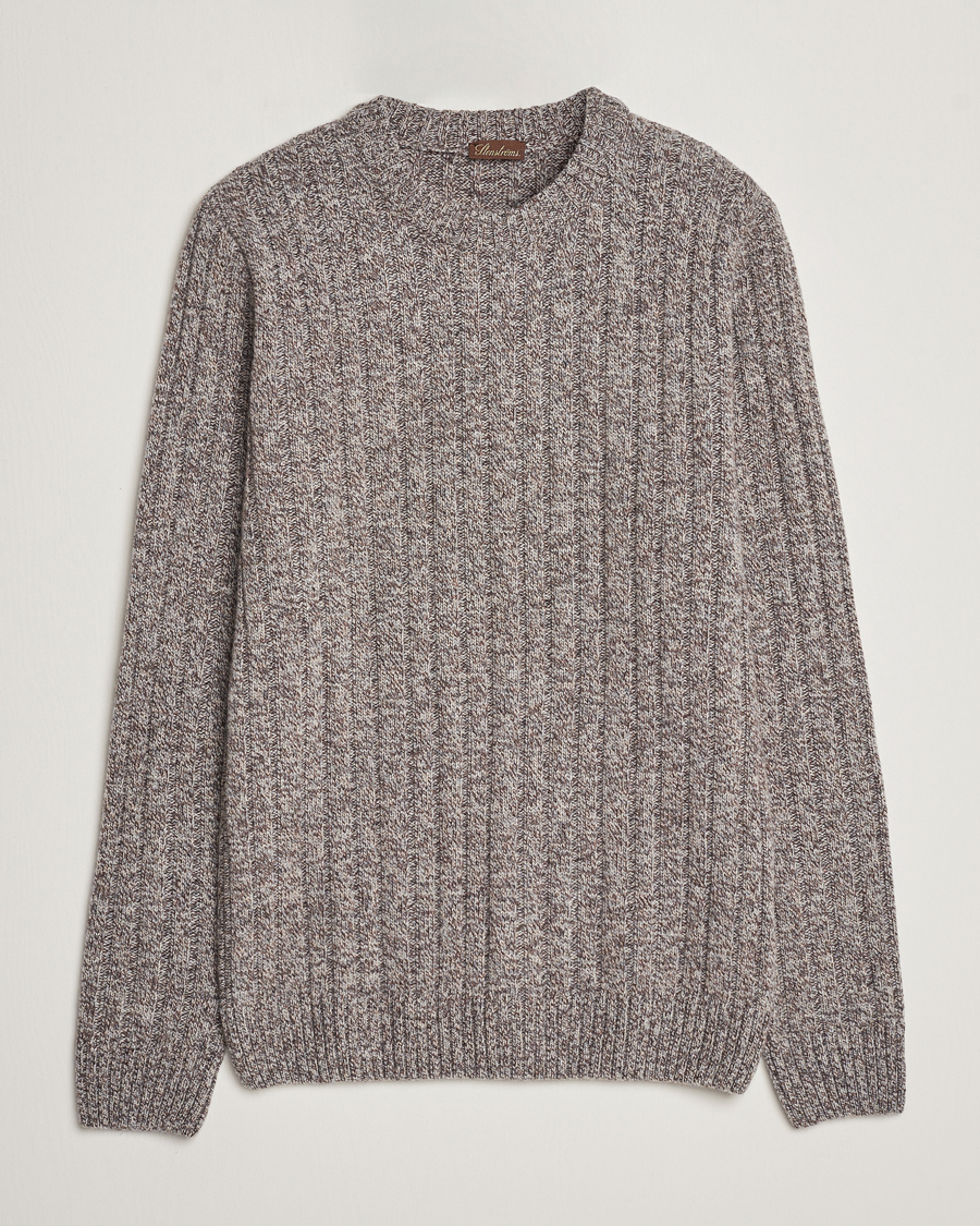 Heren | Truien | Stenströms | Super Geelong Merino Crewneck Brown