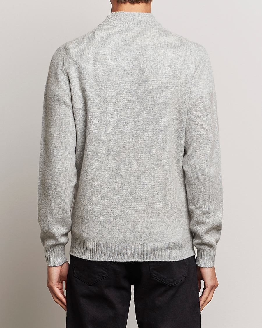 Heren | Truien | Stenströms | Patterned Yak Merino Half-Zip Grey