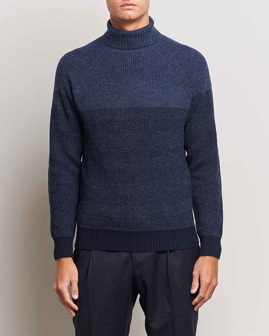 Heren | Stenströms | Stenströms | Chunky Ombre Knit Rollneck Blue