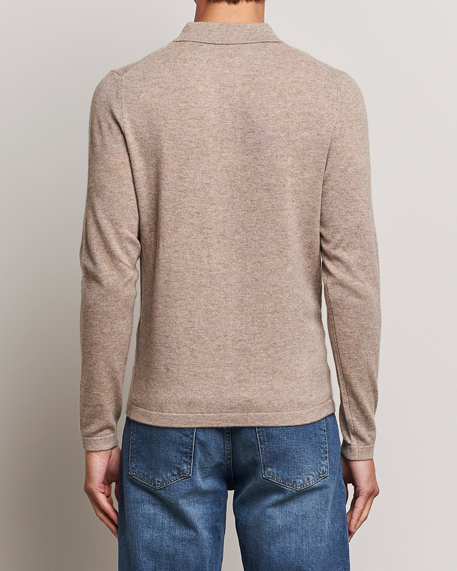 Heren | Truien | Stenströms | Cashmere Poloshirt Beige