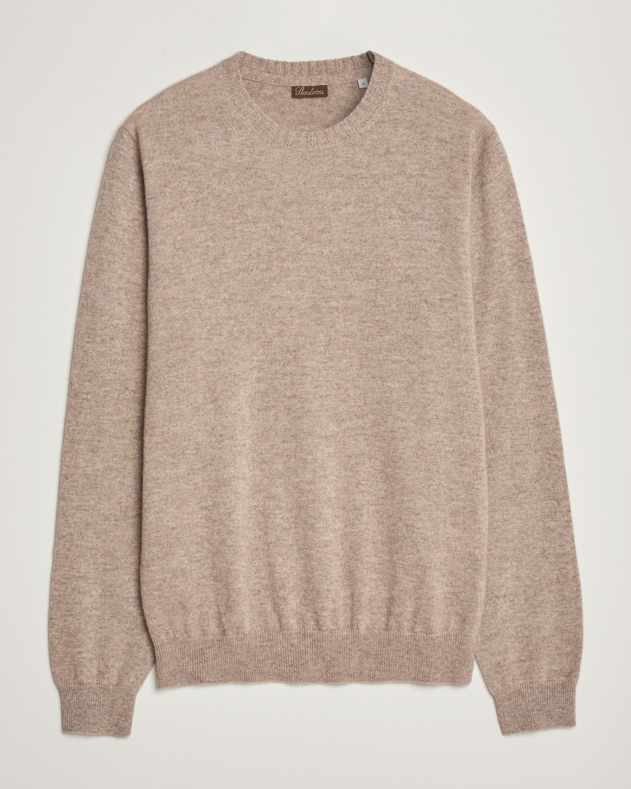 Heren | Truien | Stenströms | Cashmere Crewneck Beige
