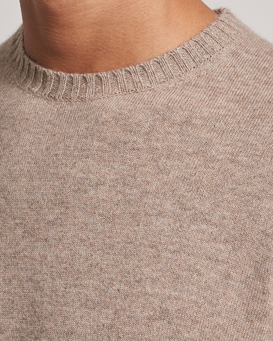 Heren | Truien | Stenströms | Cashmere Crewneck Beige