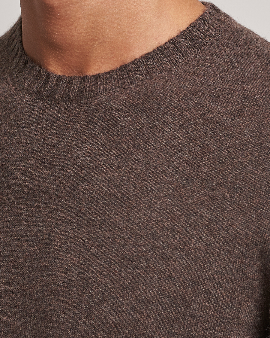 Heren | Truien | Stenströms | Cashmere Crewneck Brown