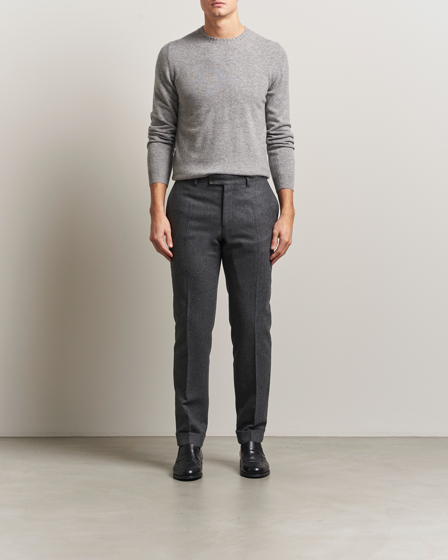 Heren | Truien | Stenströms | Cashmere Crewneck Grey