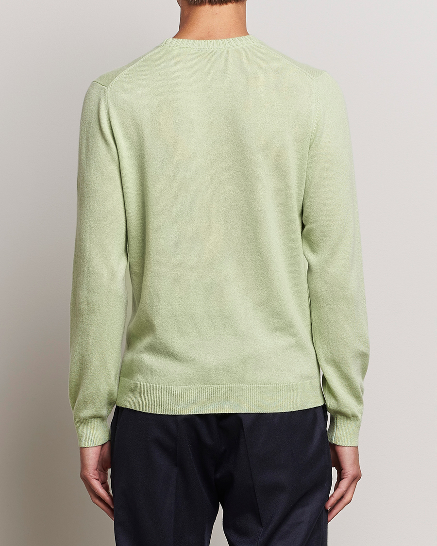 Heren | Truien | Stenströms | Cashmere Crewneck Soft Green
